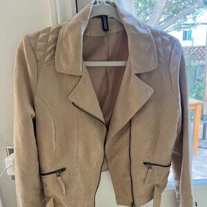 Faux Suede Moto Jacket